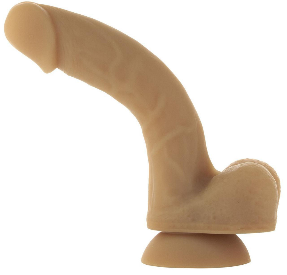Гнучкий фалоімітатор на присосці ADDICTION — ANDREW 8″ Silicone Dong — Caramel, віброкуля в подаруно Sex Aura Київ - фото 5