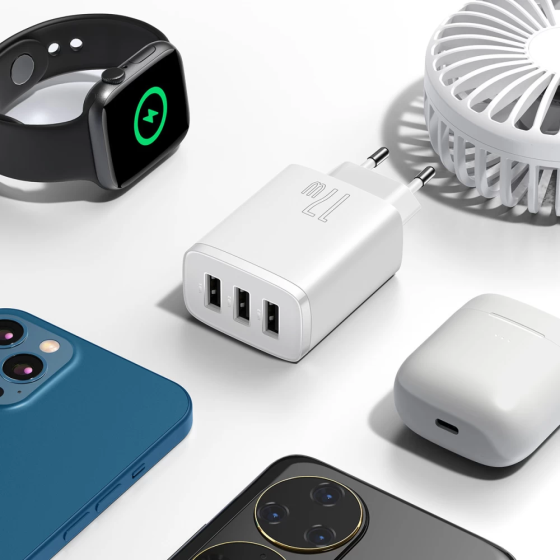 Сетевое зарядное устройство Baseus Compact Charger 3U 17W EU, цвет белый CCXJ020102 Одесса