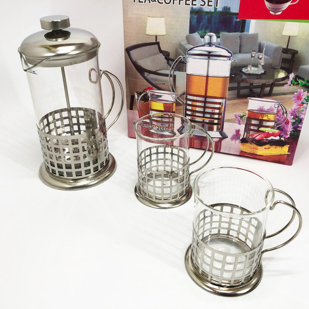 Френч-прес для заварювання кави UNIQUE UN-1155 0.6 л, Френч-прес з силіконовим кільцем SC-73 Львів - фото 12