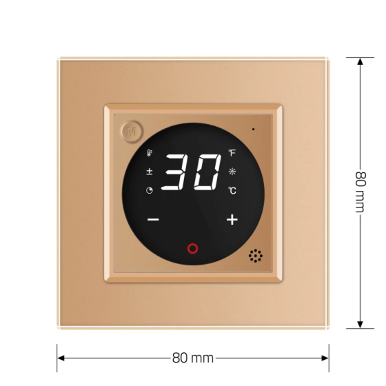 Терморегулятор (термостат) сенсорний програмований для теплої підлоги LIVOLO, золотий скляний (VL-C7FCQ1-2AP) Коломия