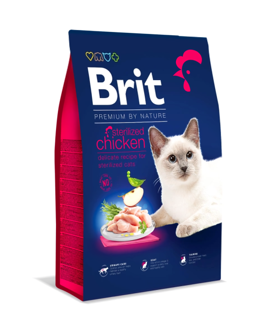 Сухий корм Бріт Brit Premium by Nature Cat Sterilized з куркою для стерилізованих котів, 1.5 кг Вінниця - фото 1