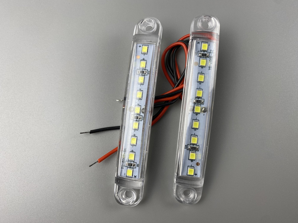 Ліхтар LED габаритний світлодіодний 24V IP67 9 led діодів SMD білий , оптична лінза + кріплення для авто Мукачево - фото 7