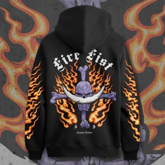 Худи мужское с принтом Ван Піс Fire Fist Red Edition Размер 48 Anime1248 Днепр
