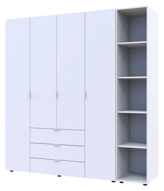 Комплект шкафов для одежды Doros Гелар (2 шт.) 193,2х49,5х203,4 см Белый (DRS-011183) Львов - изображение 3