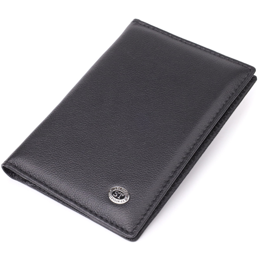 Стильная обложка на паспорт универсального формата из натуральной кожи ST Leather 23078 Черный Киев - изображение 10