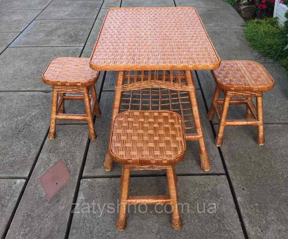 Плетені меблі з табуретками Київ - фото 6