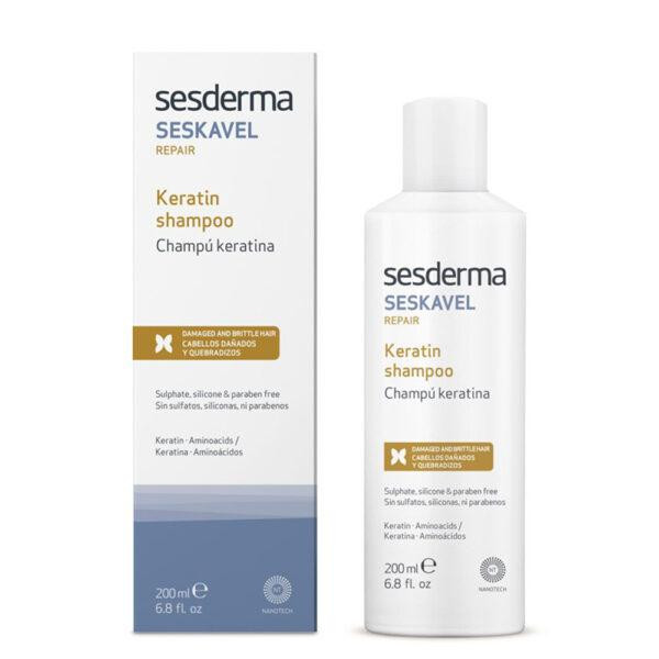 Сесдерма Seskavel Шампунь восстанавливающий с кератином Sesderma Seskavel Repair Keratin Shampoo, 200 мл Днепр - изображение 1