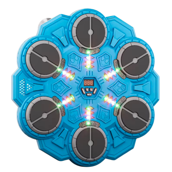 Тренажер для бокса на 6 целей с перчатками детская мишень, аккумуляторный музыкальный с Bluetooth цвет голубой Каменец-Подольский