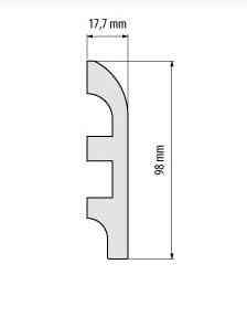 Плинтус под покраску из дюрополимера Элегант LPC - 19 (2м.п.) 98х17.7мм Днепр