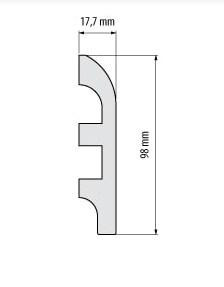 Плинтус под покраску из дюрополимера Элегант LPC - 19 (2м.п.) 98х17.7мм Днепр - изображение 3