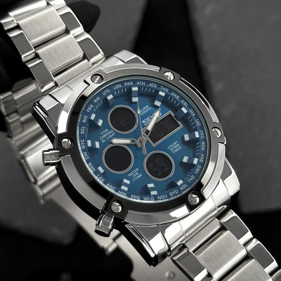 Skmei 1389BU Silver-Black-Blue Киев - изображение 12