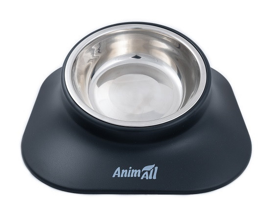 AnimAll Миска металева на підставці для собак, чорний 420 мл Київ - фото 1