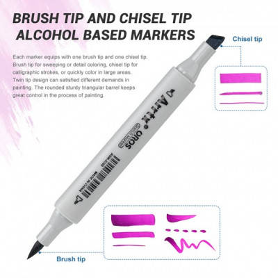 Художественный маркер Arrtx Спиртовые Oros ASM-03PL 24 цвета, фиолетовые оттенки (LC302505) Винница - изображение 8