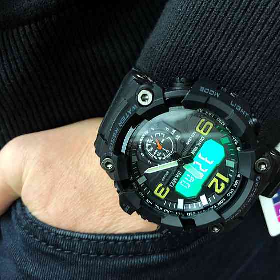Часы спортивные спорт SKMEI 1965BK BLACK, Тактические часы для зсу для походов RM-73 Львов