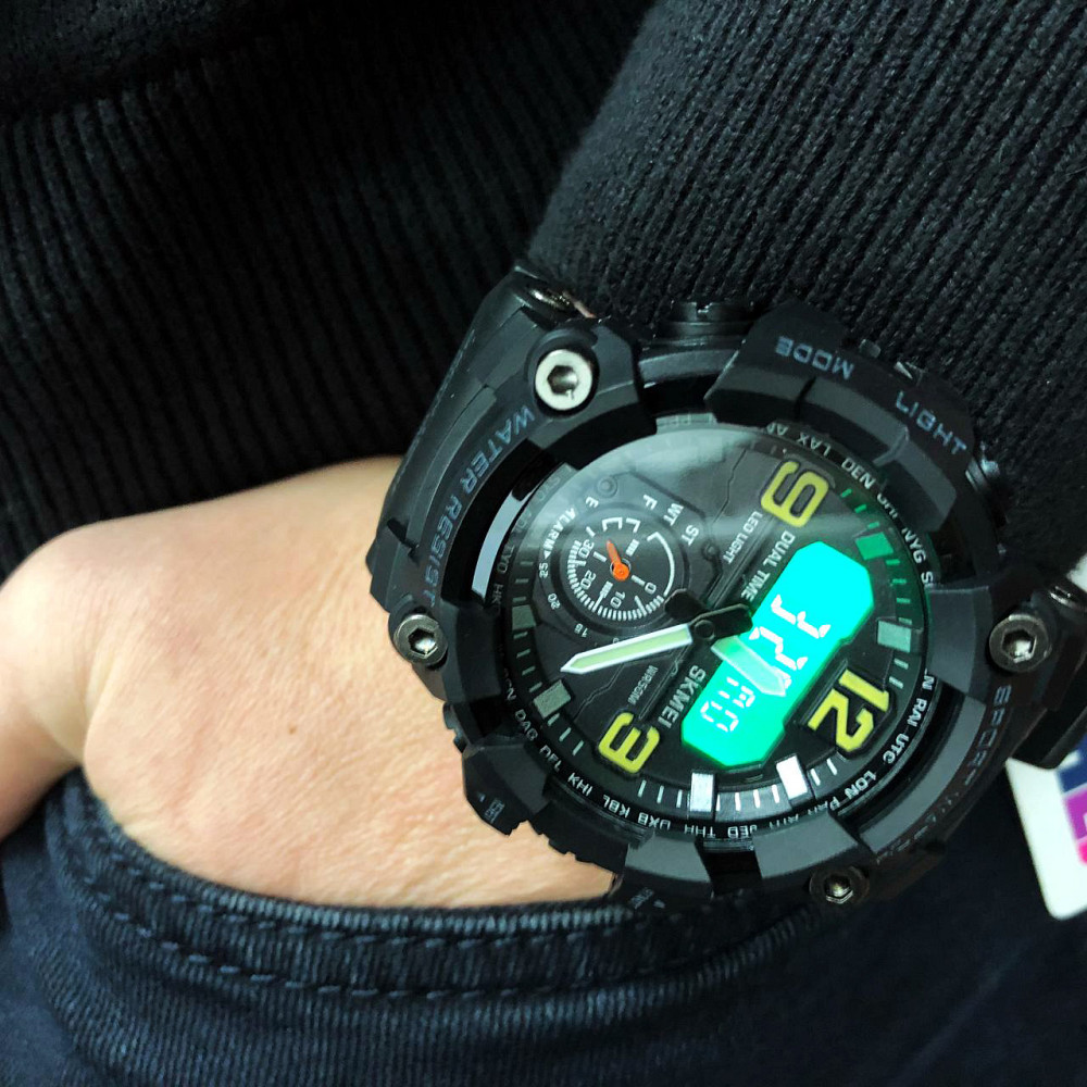 Часы спортивные спорт SKMEI 1965BK BLACK, Тактические часы для зсу для походов RM-73 Львов - изображение 4
