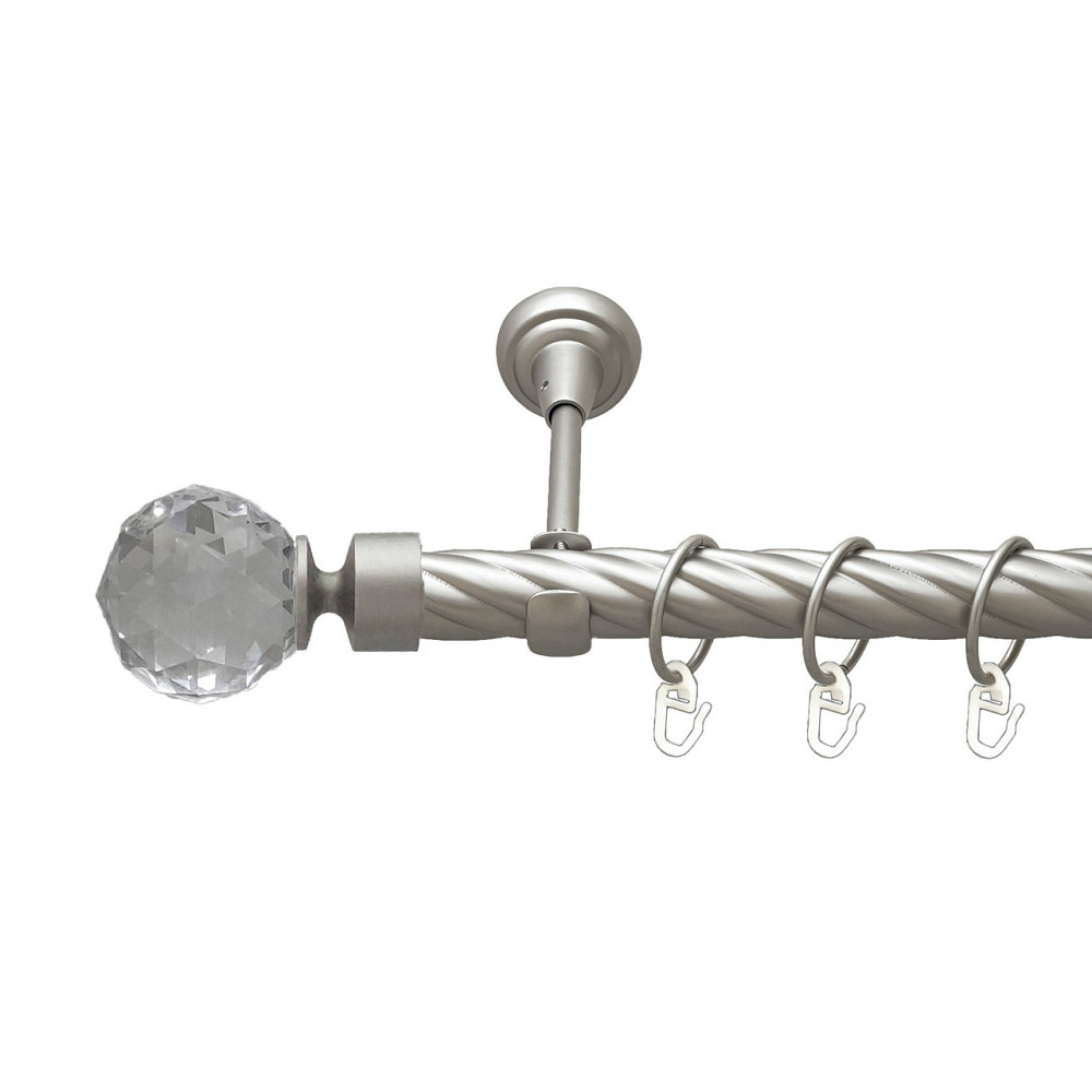 Карниз Orvit Люміера металевий однорядний відкритий скручена труба кільце металеве Сатин 25 мм 300 см Львов - изображение 1