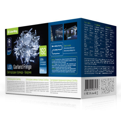 Гірлянда ColorWay Бахрома 6мx0.6м 192Led IP44 холодний колір (CW-GOF-192L66VCW) Вінниця - фото 1