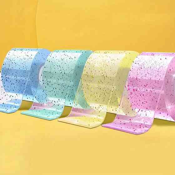 Набір двосторонніх нано стрічок Bubble Kit (4 рулони різнокольорові) з блискітками для видування бул Київ