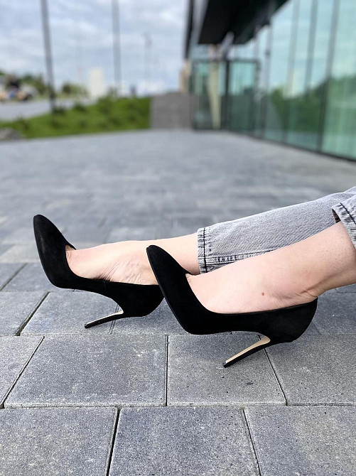 Туфлі жіночі M-LUX чорні замша натуральна каблук 10см 36р 37р (91020) Коломыя - изображение 5