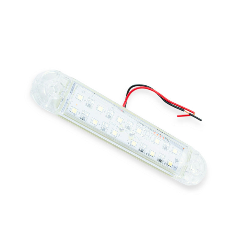 Фонарь овальный белый 130х23мм 12 LED (12-24V) маркерный Мукачево - изображение 1