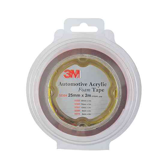 Стрічка клеюча двостороння 3M, темно-сіра, 25ммx2м, блістер, 1шт Киев