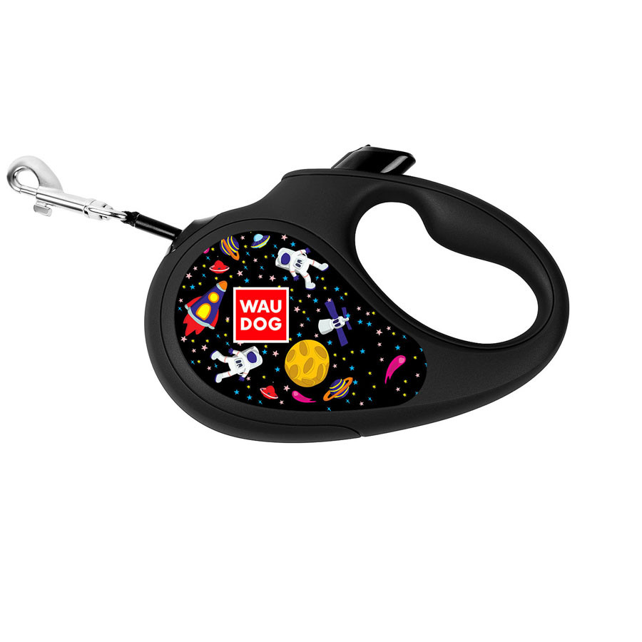 Повідець-рулетка для собак WAUDOG R-leash, малюнок "NASA", XS, до 12 кг, 3 м, світловідбиваюча Коломыя - изображение 2