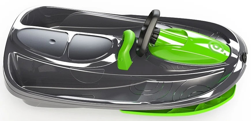 Детские санки Stratos с тормозом и рулем для детей Черный Киев - изображение 2