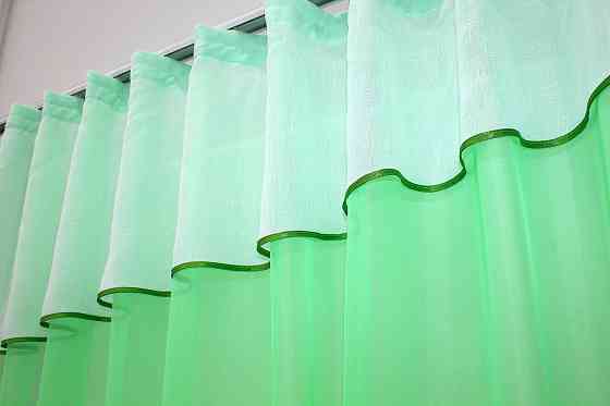 Кухонная занавеска VR-Textil № 047к мятный с белым 270х170 см (52-0130) Киев