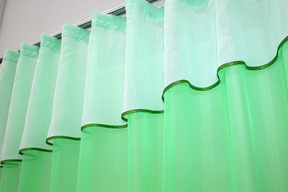 Кухонная занавеска VR-Textil № 047к мятный с белым 270х170 см (52-0130) Киев - изображение 3