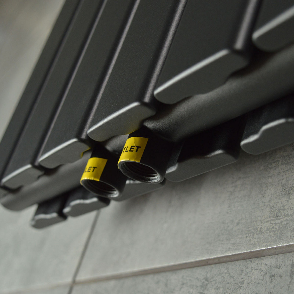 Вертикальный радиатор NAVIN Largo double 456*1800-6 (50мм), anticor, черный муар Киев - изображение 3