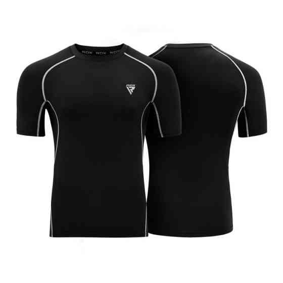 Рашгард з коротким рукавом RDX Lycra Black M Каменское