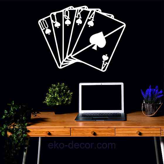 Декоративне настінне Панно «Карти» Декор на стіну 50*38 см, Білий Київ