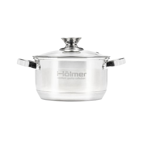 Набір каструль 4 предмети (ківш 1,5л/каструля 2,7л) нержавіюча сталь 7-шарове дно CS-1451-SS Holmer Житомир