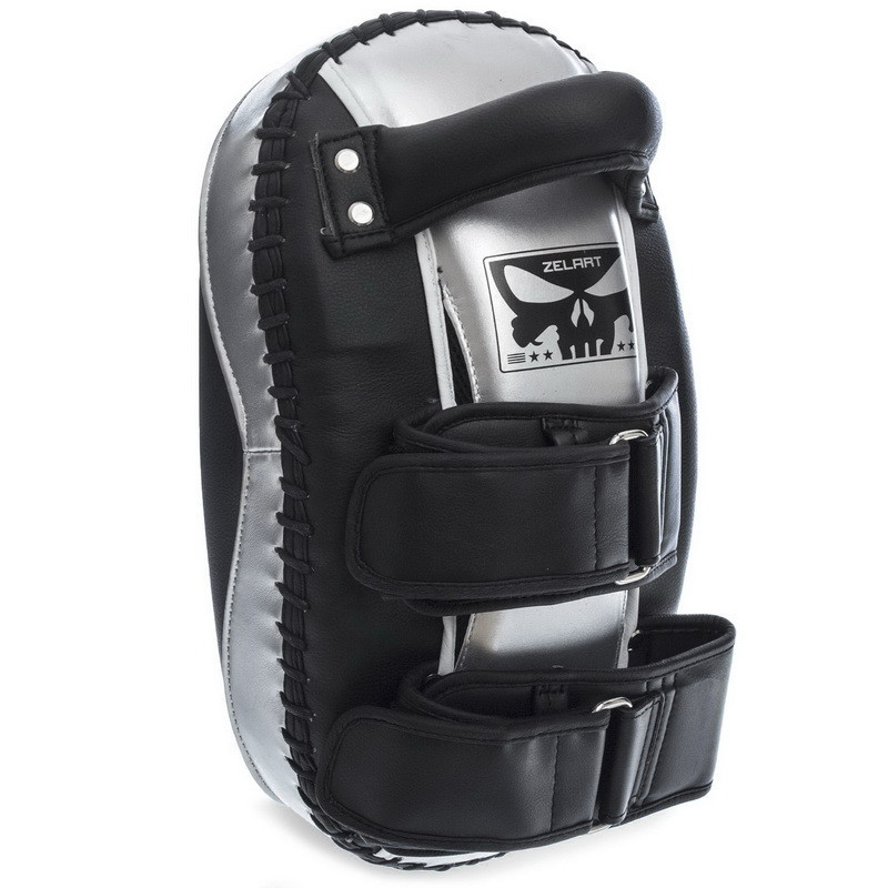 Пады для тайского бокса Тай-пэды ZELART BO-1326 размер 33x20x11 см чёрный-серебряный Киев - изображение 2
