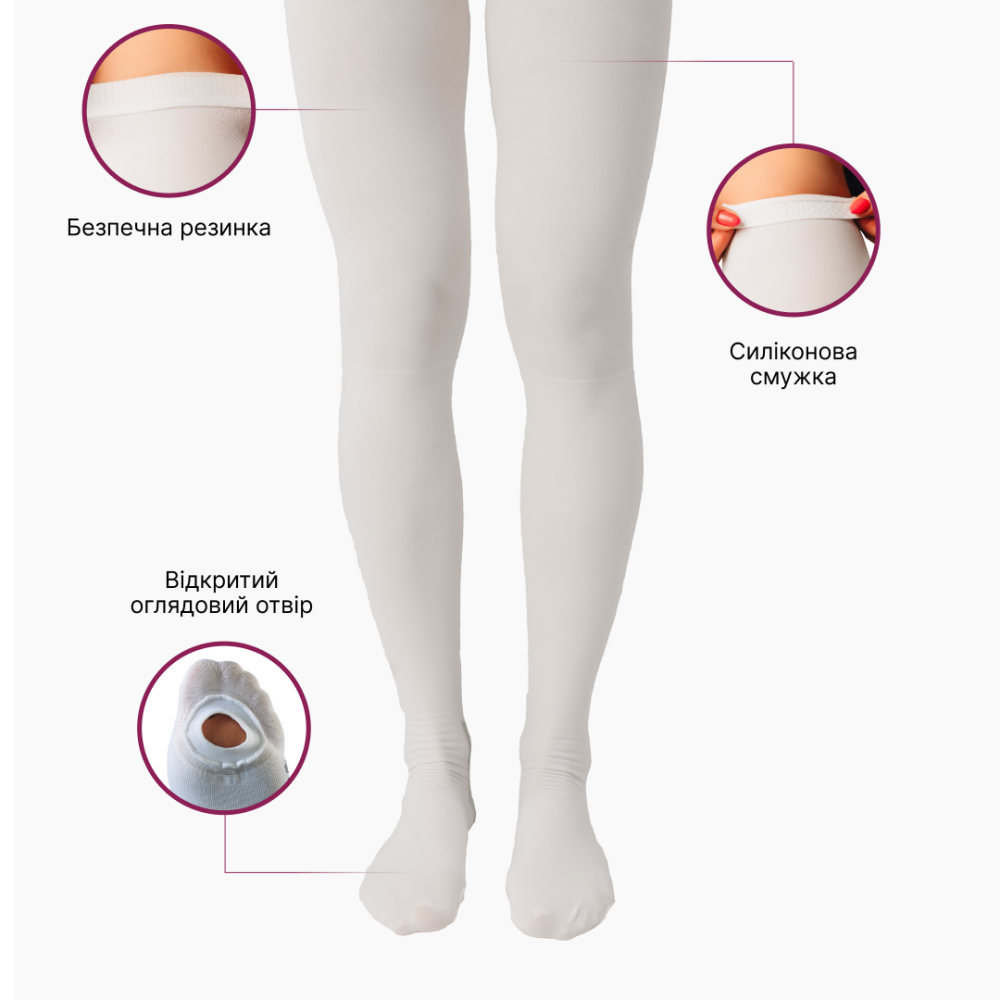 Чулки Vitamed 6221 средней компрессии, с нижним смотровым отверстием, антиэмболические Днепр - изображение 4