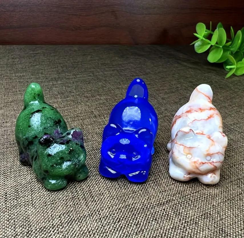 Фигурка кота из натурального голубого камня опала 30мм Киев - изображение 2