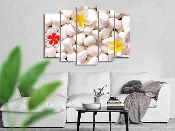 Модульна картина у вітальню / спальню Квіти на камінні Art-415_5 ( 80х118см ) Київ