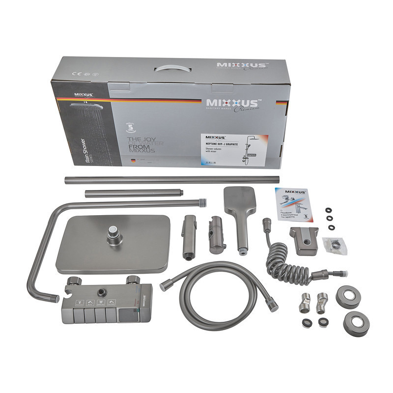 Душова колона зі змішувачем Mixxus Premium NEPTUNE 009-J GRAPHITE з кнопкою перемикання, 4 режими  ( MI6833 ) Харьков - изображение 6