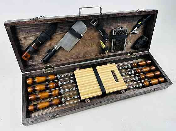 Подарунковий набір шампурів у дерев'яному кейсі ГРІЗЛІ HAPPY DAYS Тернопіль