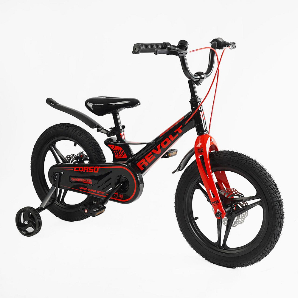 Велосипед 2-х колісний CORSO REVOLT 16 дюймів дискові гальма додаткові колеса Червоний (MG-16510) Чернігів - фото 1
