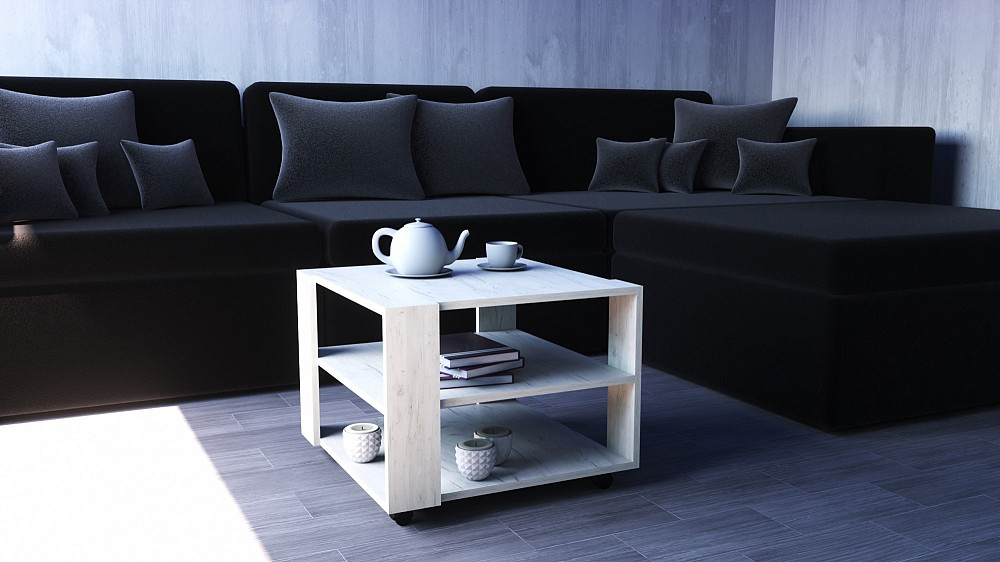 Стол журнальный Квант №4, Дуб Крафт Білий, 600/600/450 Львов - изображение 3