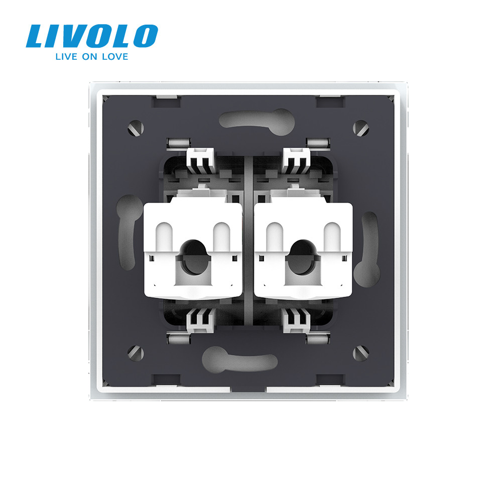 LIVOLO Розетка комп'ютерна подвійна RJ-45 Livolo білий скло (VL-C792C-11) Коломия - фото 9