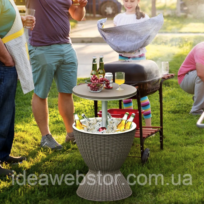 Стіл-холодильник Costway Curver з регульованою висотою 30L коричневий Київ - фото 2