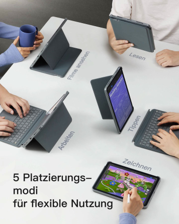 Чохол-клавіатура Inateck KB04111-11 для iPad Pro 11″ M4/M5, Bluetooth, магнітний, знімний, тачпад, підсвітка, сірий Київ