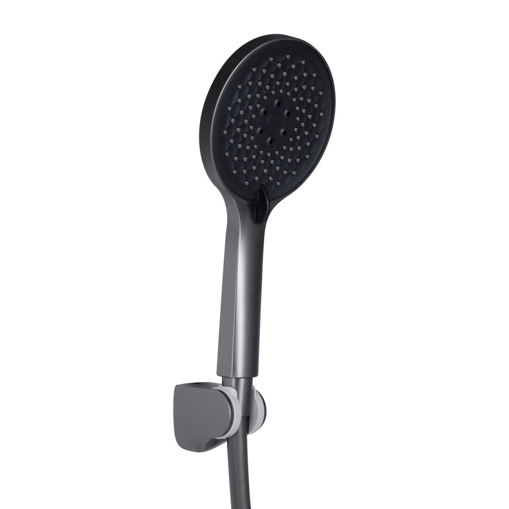 Смеситель для ванны Qtap Vlasta New (c душевым гарнитуром) QTVLA259GMB45643 Gunmetal Black PVD Киев - изображение 4
