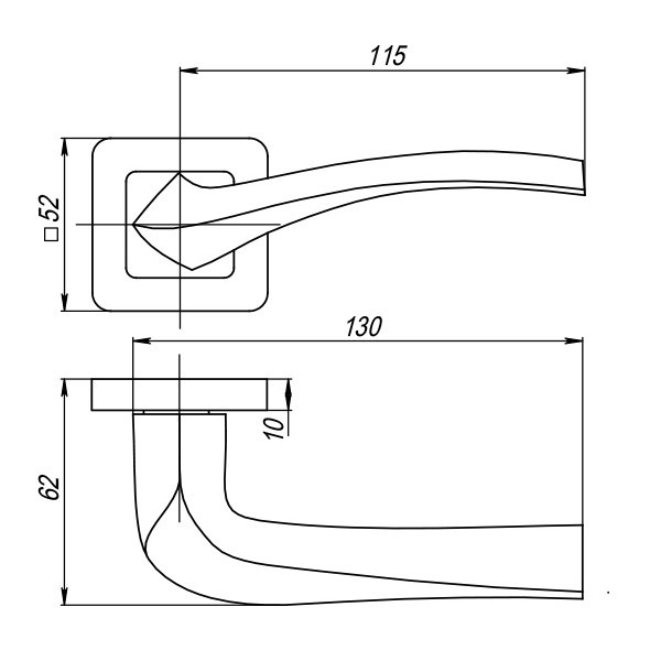 Ручка раздельная Punto (Пунто) VESTA GR/CP-23 графит/хром Киев - изображение 3