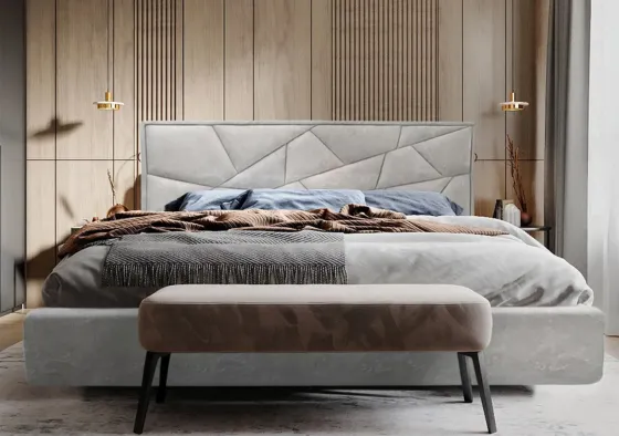 Ліжко BNB Двоспальне Trinidad Comfort 140 х 200 см Simple З підйомним механізмом та нішою для білизни Сірий Київ