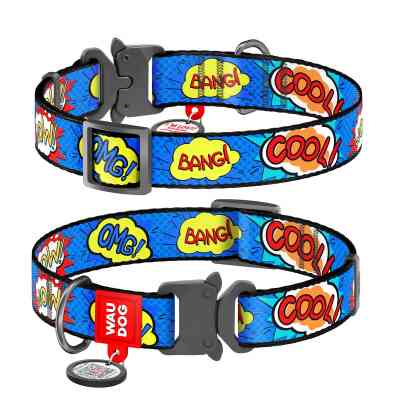 Ошейник для животных WAUDOG Nylon "ВАУ" металлическая пряжка-фастекс L (5111) Винница