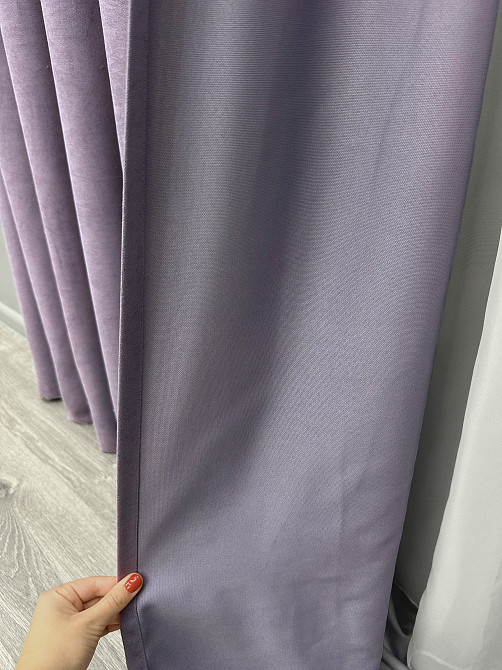 Комплект готових штор VR-Textil Мікровелюр Petek № 1493ш Лавандовий 200х290 см 2 шт (32-530) Київ - фото 7