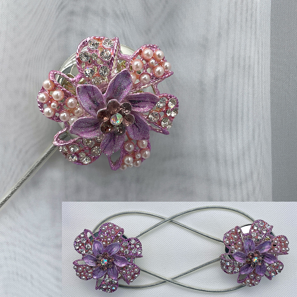 Магніти для штор та гардин "Flowers" набір 2 шт Бузковий (81-204) Київ - фото 1